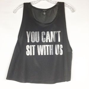 You Can’t Sit With Us Black Jersey Crop Top